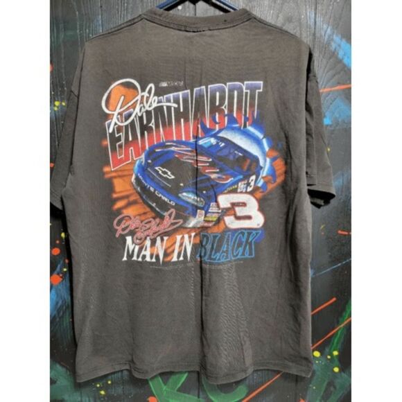 Men's Vintage‎ Competetiors View Dale Earnhardt Man in Black T-Shirt #023 - Picture 5 of 5